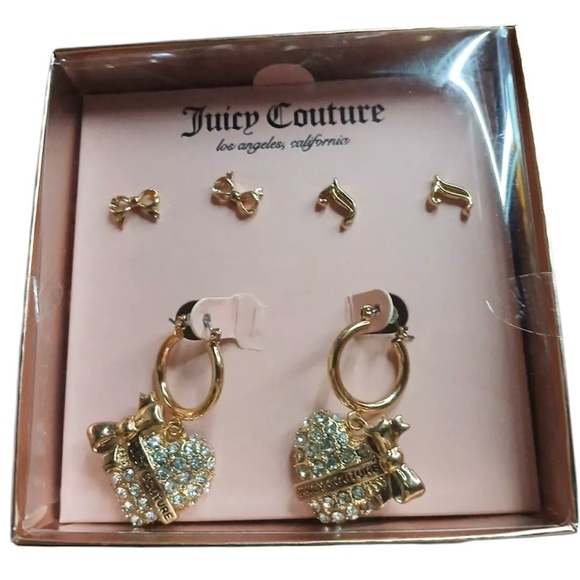 NWT NIB Juicy Couture Costume Jewelry 3 Pairs Of earrings - Picture 5 of 5